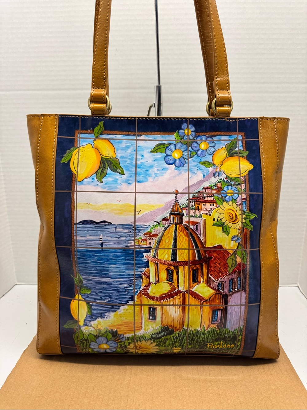 Patricia Nash Travel Poster Viana Leather Tote